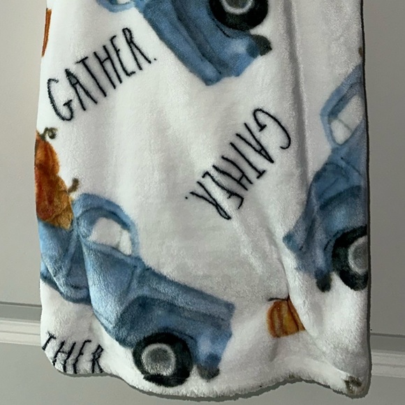 Rae Dunn Gather Truck Throw Blanket - Picture 3 of 3